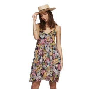 Rachel Pally Floral Chiffon Lola Mini Dress Size Large Made in the USA 🇱🇷